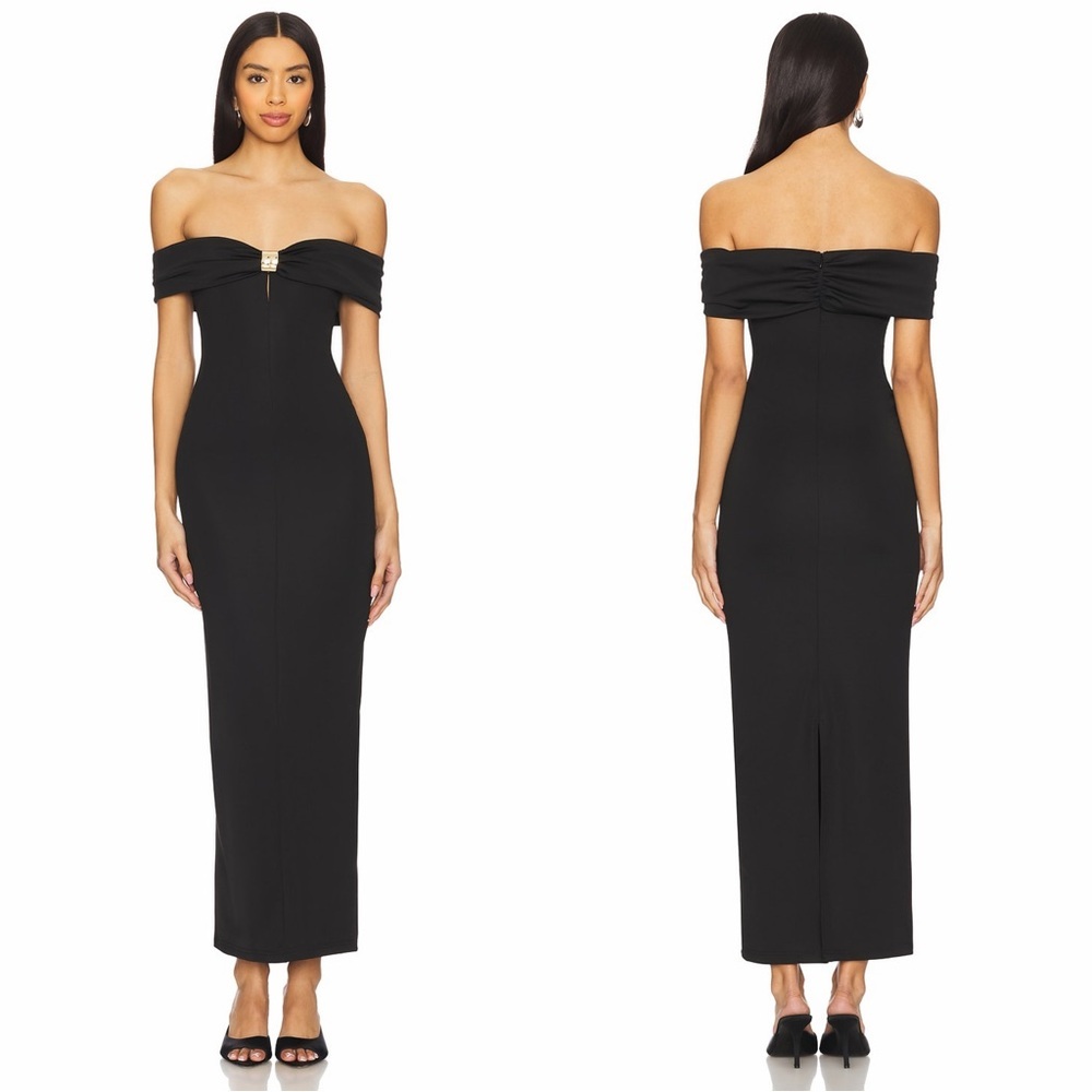 superdown Blake Off Shoulder Gown in Black